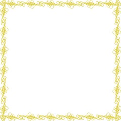 Simple Square Frame with White Background, Unique Square Frame, Border Frame and Amazing Photo Frame, Golden Color Amazing Frame
