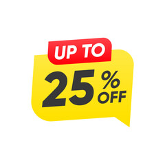 Up to 25% Off Discount Speech Bubble Label Design
