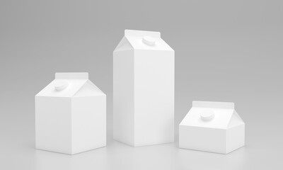 Blank white milk carton packaging mockup for branding design ready for your unique product label designs