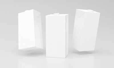 Naklejka premium Clean blank white cartons float gently for your custom product branding and design needs