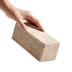 Hand grasping beige yoga mat png fitness png exercise png roll png workout png pilates png gym png stretch png training png gear png transparent background image