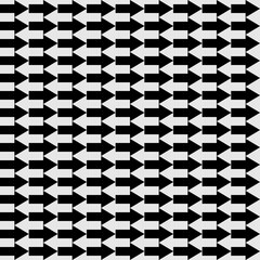 Black and white illusion horizontal arrows