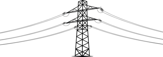 High voltage transmission tower, electricity pylon, power grid infrastructure, energy distribution, lattice steel structure, electrical lines, industrial utility, renewable energy