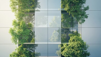 Green Building Facade, Sustainable Architecture with Natural Integration