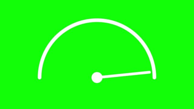 White Simple Gauge Car Speed Odometer Meter Green Screen Dial Animation 4k Video