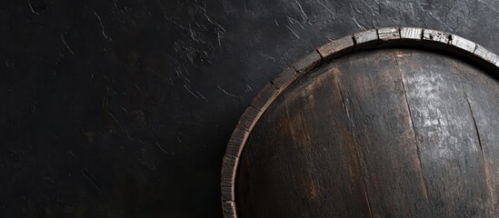 Rustic Barrel Head Against Dark Textured Background Showing Aging Charm