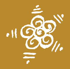 Editable hand drawing of traditional rangoli design element illustrations.