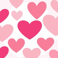 Cute pink heart seamless pattern background. Love, romance, and Valentine's Day concept.
