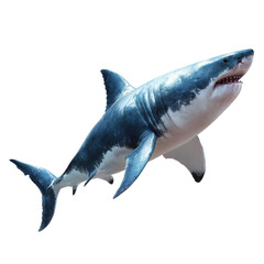 Fototapeta premium Great white shark swimming with powerful teeth showing