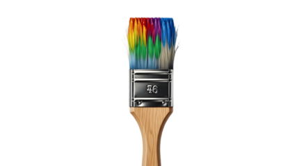 Paintbrush colors painting art artistic brush strokes rainbow creative design tool equipment bright on transparent background