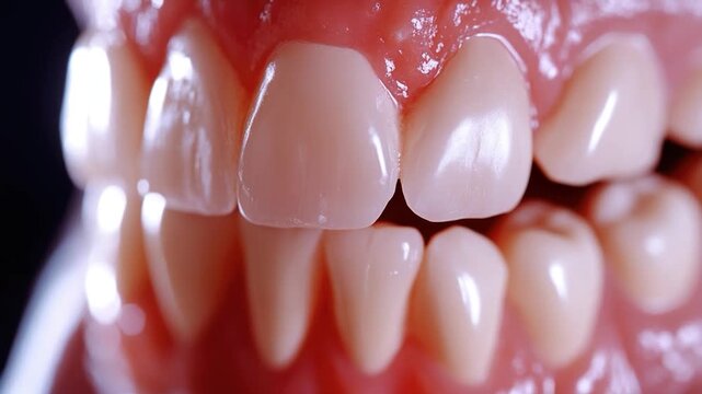 A detailed view of a tooth with a missing portion, suitable for medical or dental s