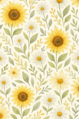Sunflower floral pattern