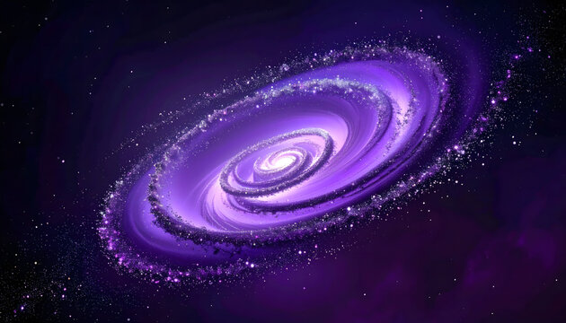 Galaxy purple spiral gradient with shimmering noise particles