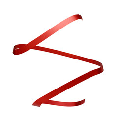 Elegant 3D Rendered Red Satin Ribbon Vector Element. Dynamic Curved Strip Decoration for Celebration, Holiday, Anniversary, Wedding, Sale, and Award Announcement Design.