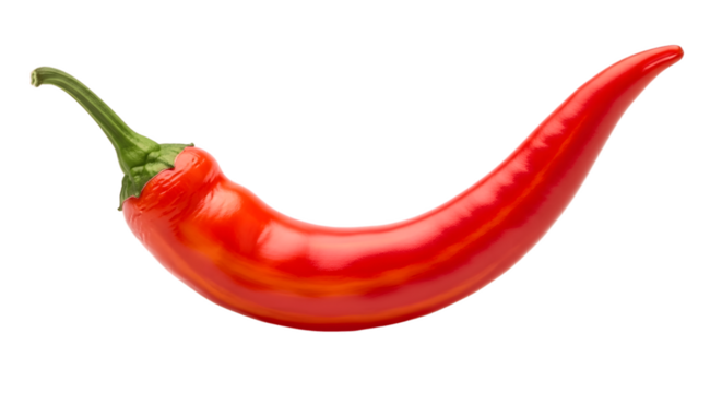 Red chili pepper spicy hot food ingredient cooking cuisine vegetable paprika cayenne flavor ingredient on transparent background
