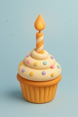 Clay cupcake with candle