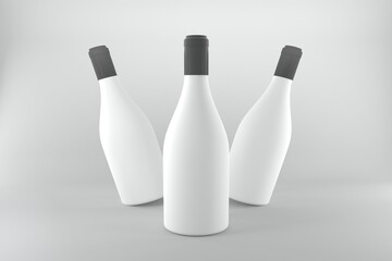 Elegant white wine bottle mockup designs perfect for branding, packaging, and advertising projects