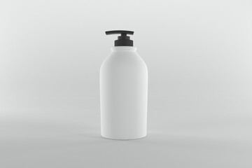 Minimalist white soap dispenser mockup, perfect for beauty product branding and packaging design.