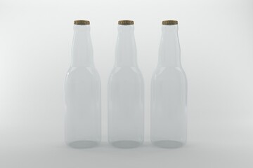 Clean, empty beer bottles ready for branding and design, perfect for beverage promotions