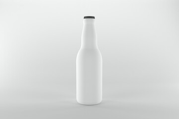 Minimalist white beer bottle mockup perfect for branding, packaging, and refreshing beverage concepts
