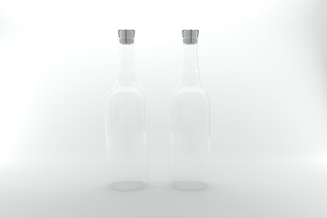 Elegant glass bottles with modern caps, perfect for product mockups and advertising campaigns