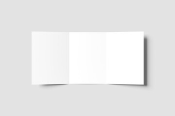Blank Tri-Fold Brochure Mockup - 3D Illustration