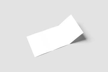 Blank Tri-Fold Brochure Mockup - 3D Illustration