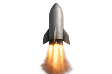 Starship rocket launching into space, propulsion system firing, spaceflight technology exploration