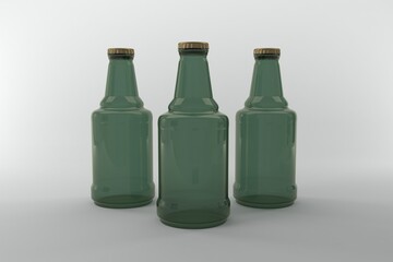 3D Rendered Bottles Mockup Template