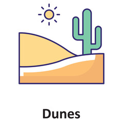 Fototapeta premium Dunes Vector icon which can easily modify or edit
