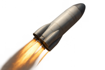 Space rocket launching with powerful fiery exhaust, developing new frontiers in aerospace exploration and future travel