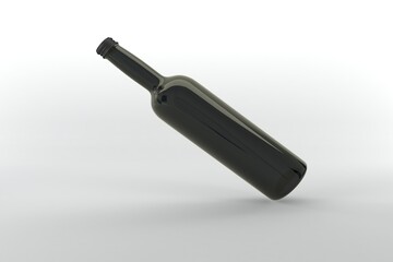 Elegant, dark wine bottle isolated on white, perfect for luxury branding and product mockups