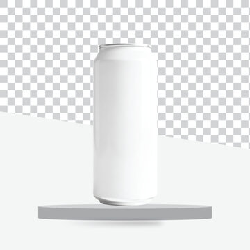 white can blank drink bottle aluminum mockup design objects 