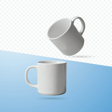 white cup mug for coffee or tea mockup vector 