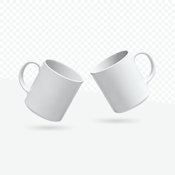 white drink cup mug coffee or tea blank ceramic with handle cup mug