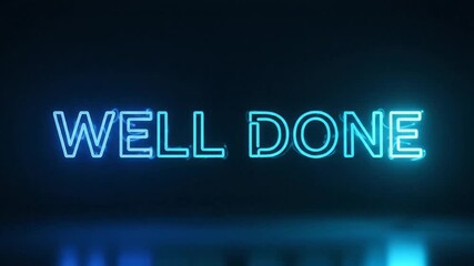 Inspiring neon sign animation showing a positive message of achievement and success - Powered by Adobe