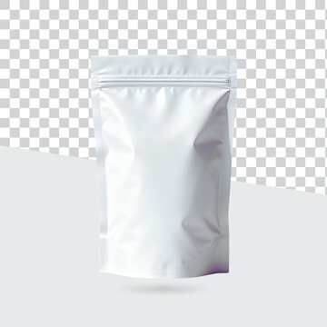 white bag plastic blank  package mockup chips 