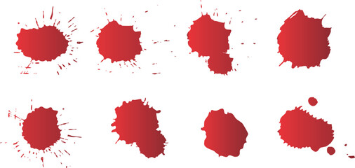 血痕・血のベクター素材のセット　赤