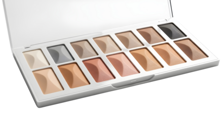 Eye shadow palette with neutral colors isolated PNG with Transparent Background