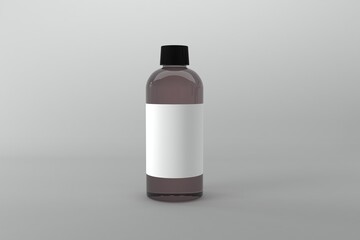 Cosmetic product bottle mockup with blank label ready for branding and product design
