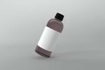 Blank label on a stylish, modern bottle mockup, perfect for cosmetic product branding and advertising