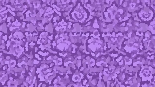 A repeating abstract pattern of two-tone purple floral-like motifs