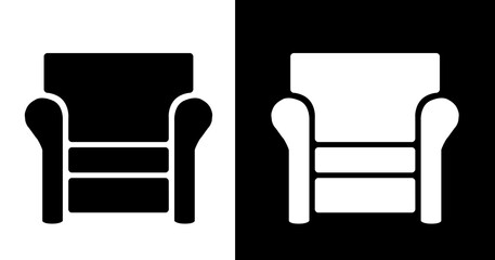 black and white illustration of chair icon