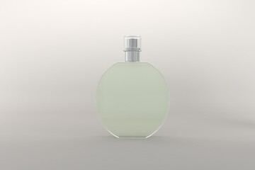 Obraz premium Elegant perfume bottle mockup exudes modern sophistication for branding and product presentation projects