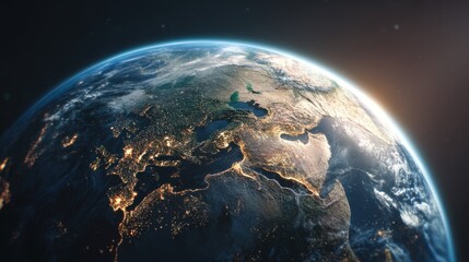 Obraz premium Earth from space night