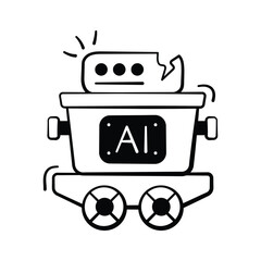 Latest hand drawn icon of data mining in trendy design style