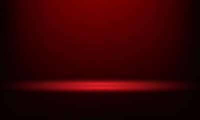 Empty red and black studio room background. Empty dark room. Space for selling products on the website. Vector illustration.