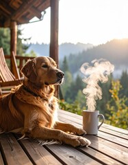 Cozy Cabin Retreat with Golden Retriever and Steam