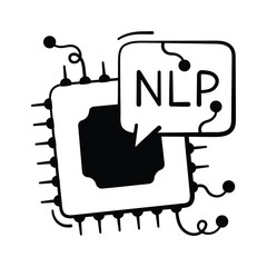 Check this premium hand drawn icon of nlp chip, ready to use