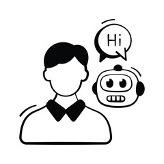 Beautifully designed amazing icon of robot assistant, premium vector